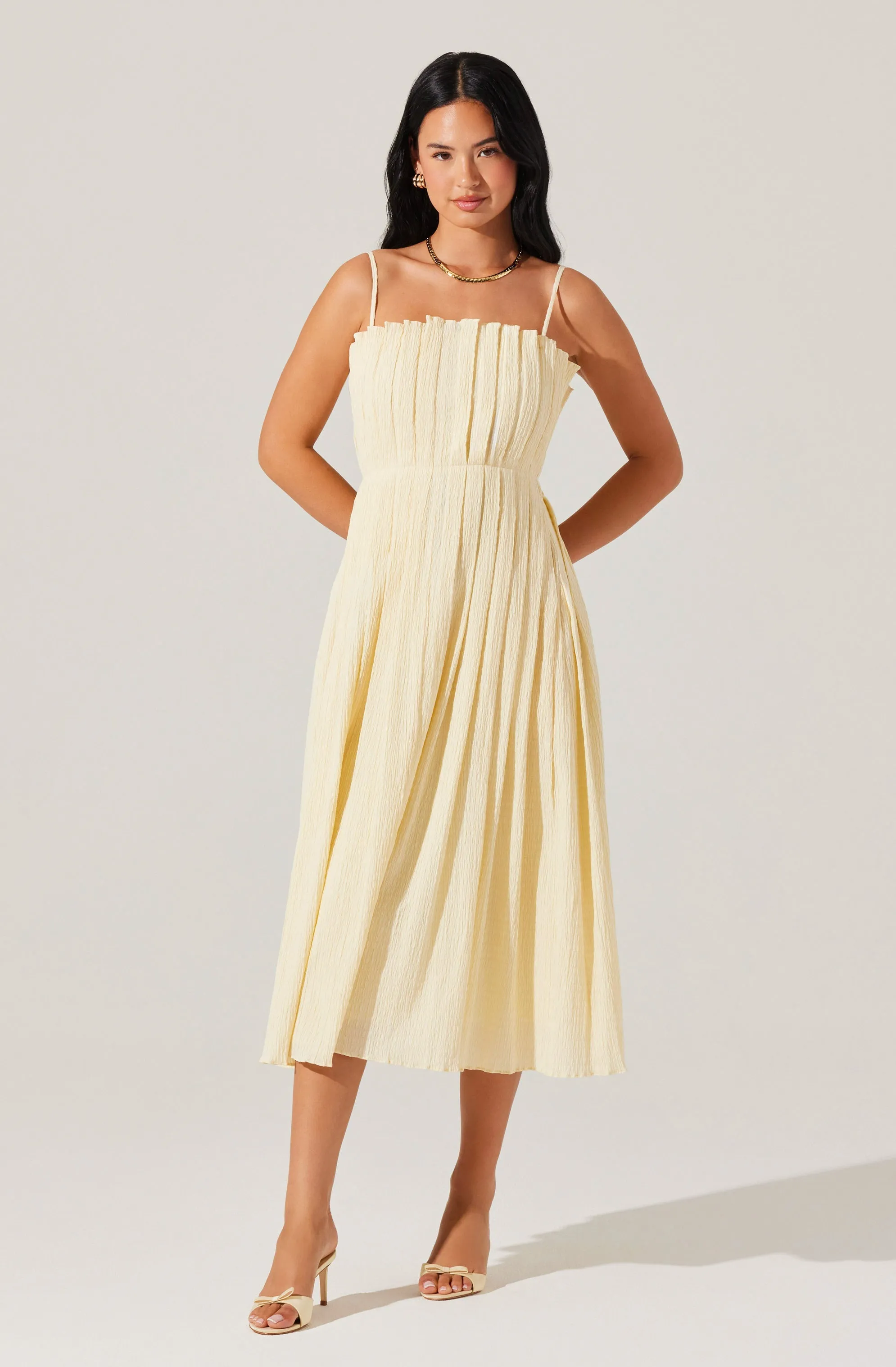 Hot Deal Sunny Pleated Midi Dress  Almost Gone!