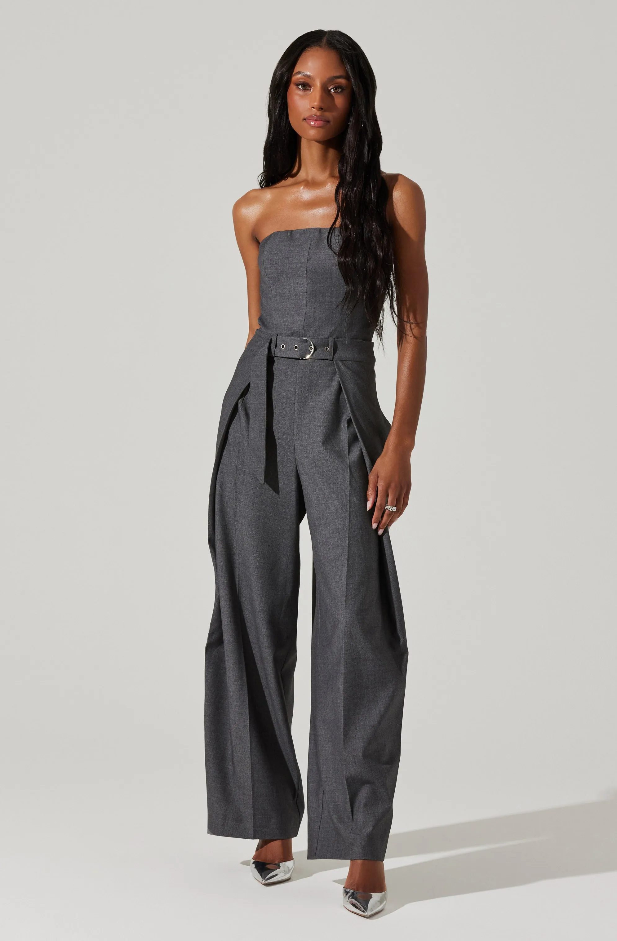 Insta-Worthy Bryony Tailored Pleat Belted Jumpsuit  Limited Availability!