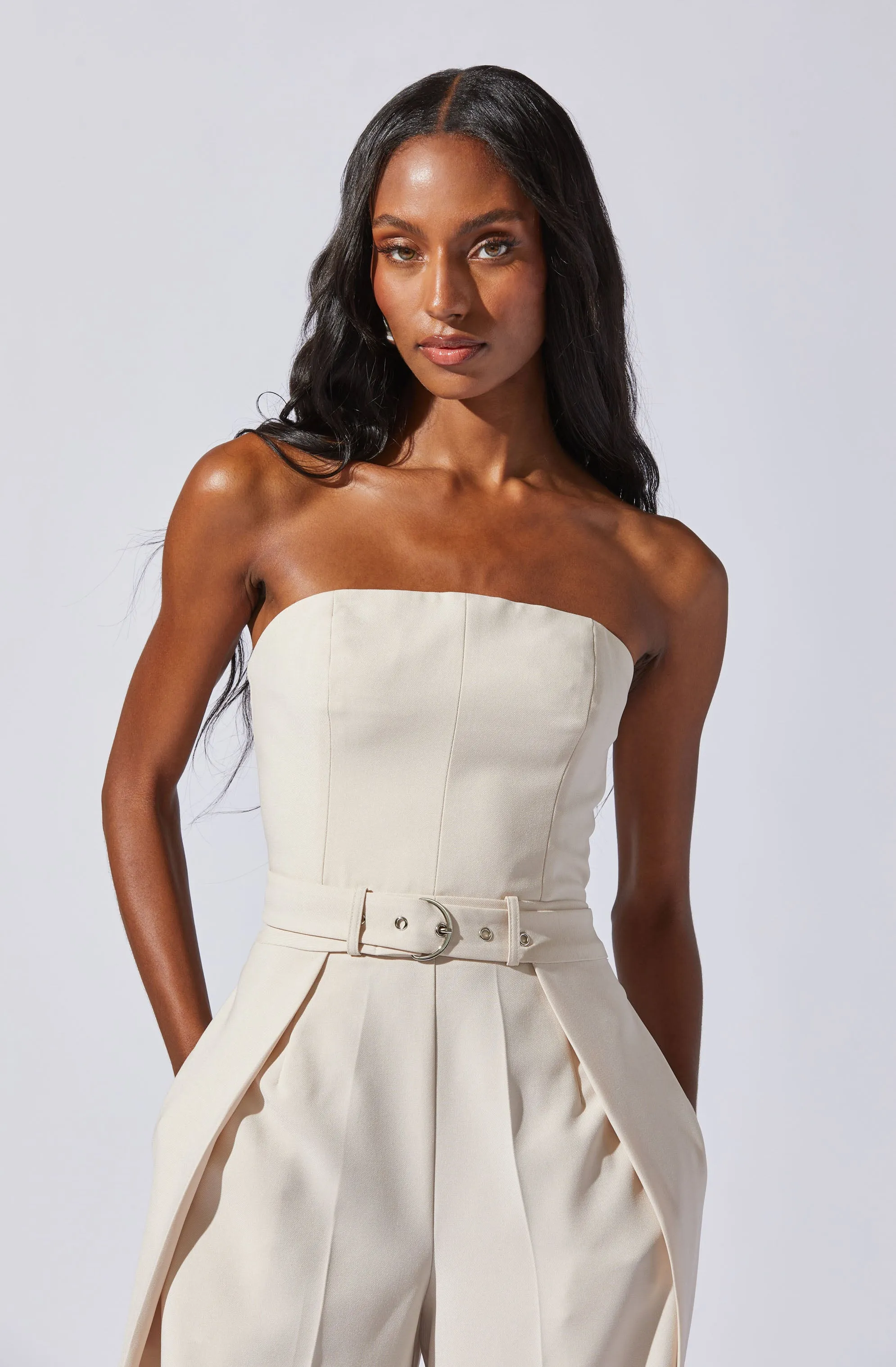 Insta-Worthy Bryony Tailored Pleat Belted Jumpsuit  Limited Availability!