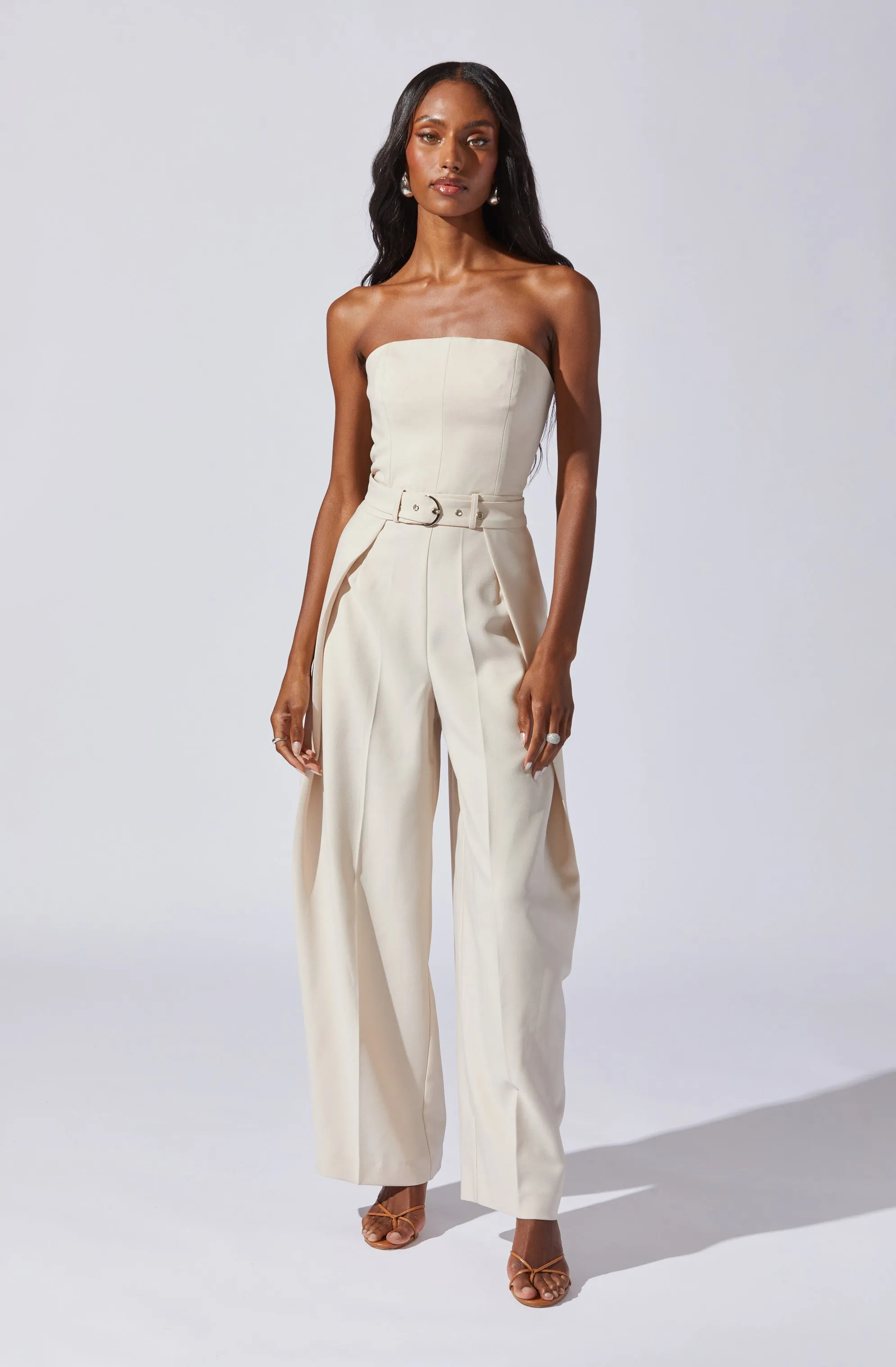 Insta-Worthy Bryony Tailored Pleat Belted Jumpsuit  Limited Availability!