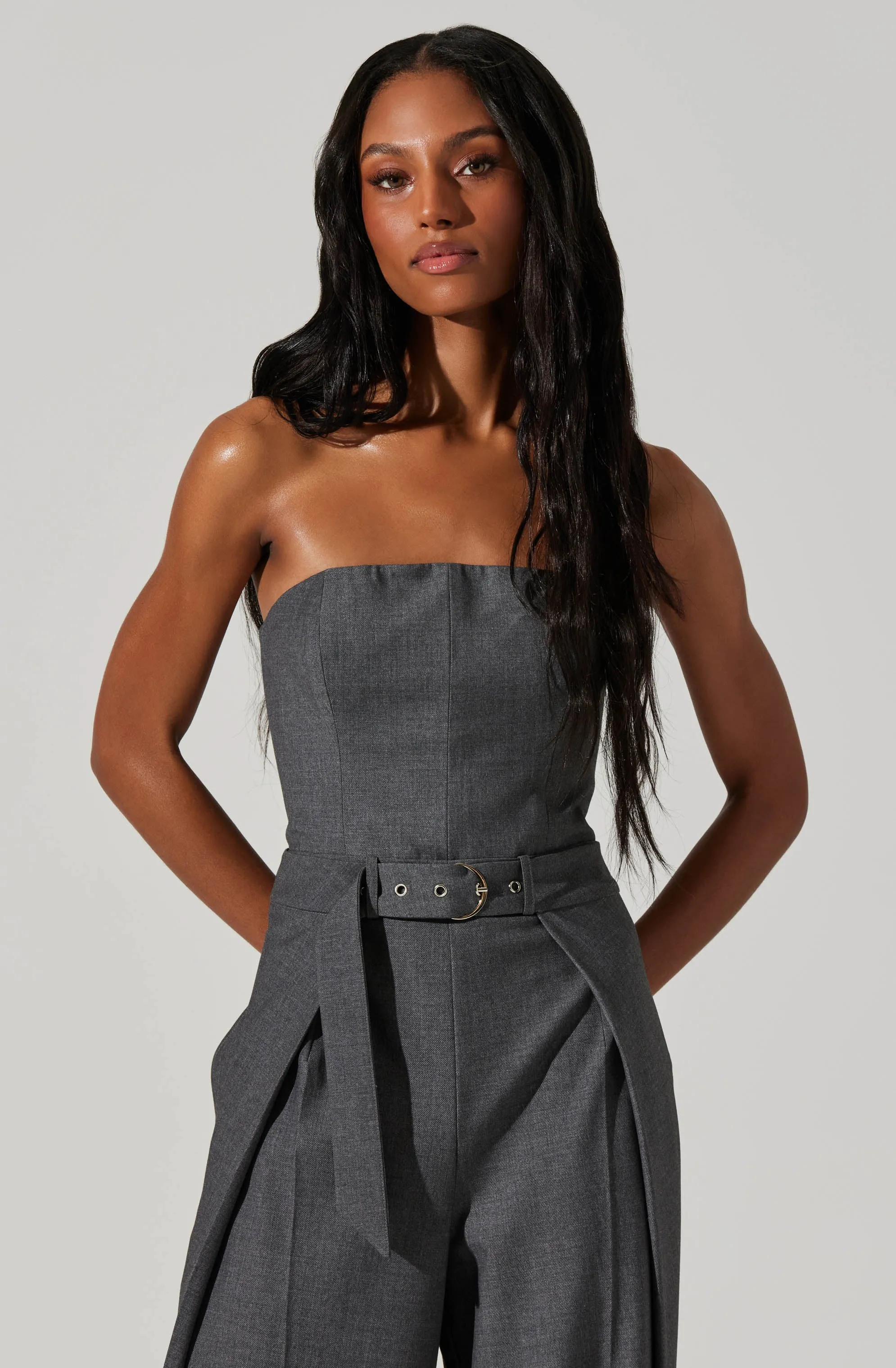 Insta-Worthy Bryony Tailored Pleat Belted Jumpsuit  Limited Availability!