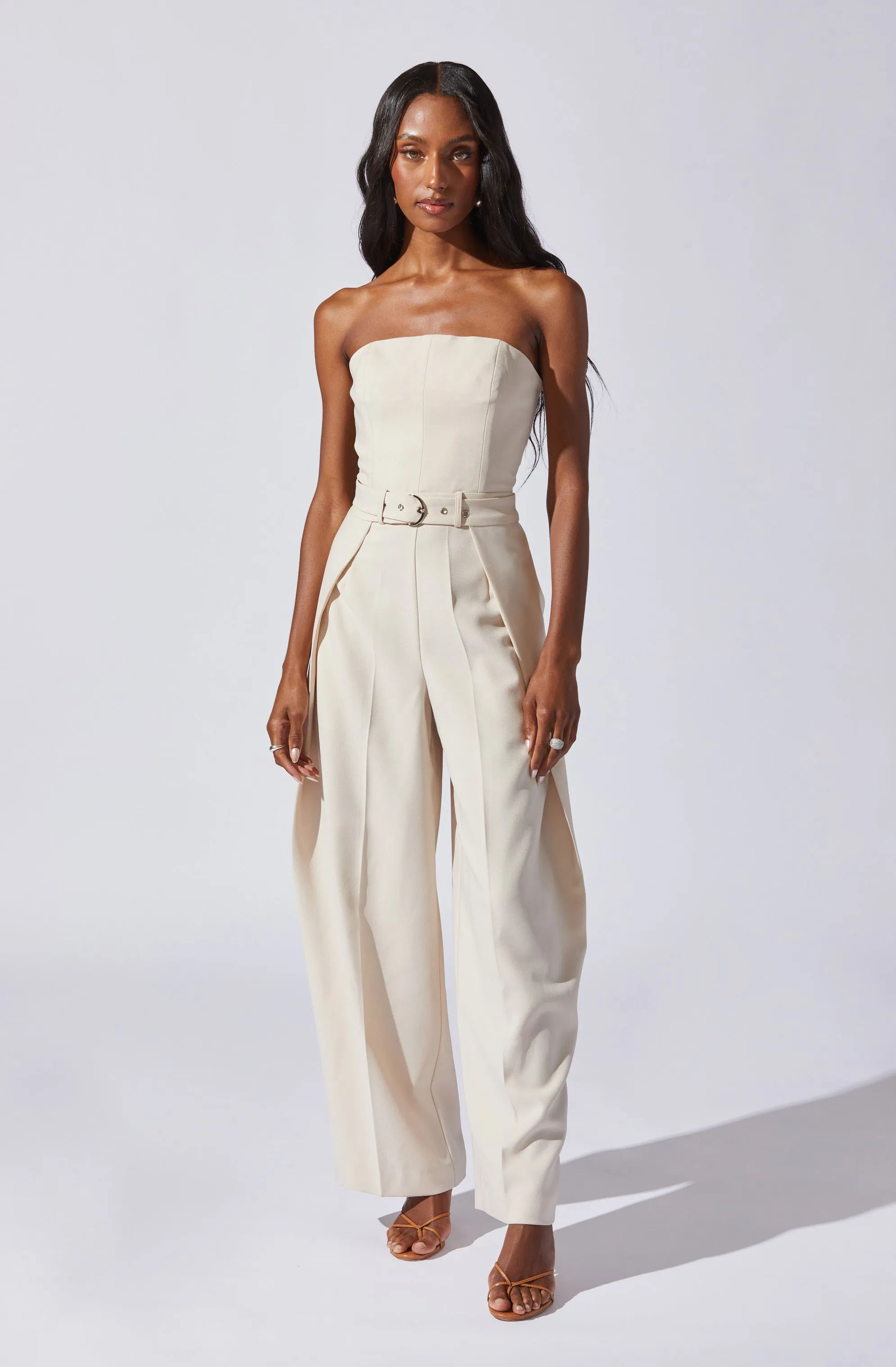Insta-Worthy Bryony Tailored Pleat Belted Jumpsuit  Limited Availability!