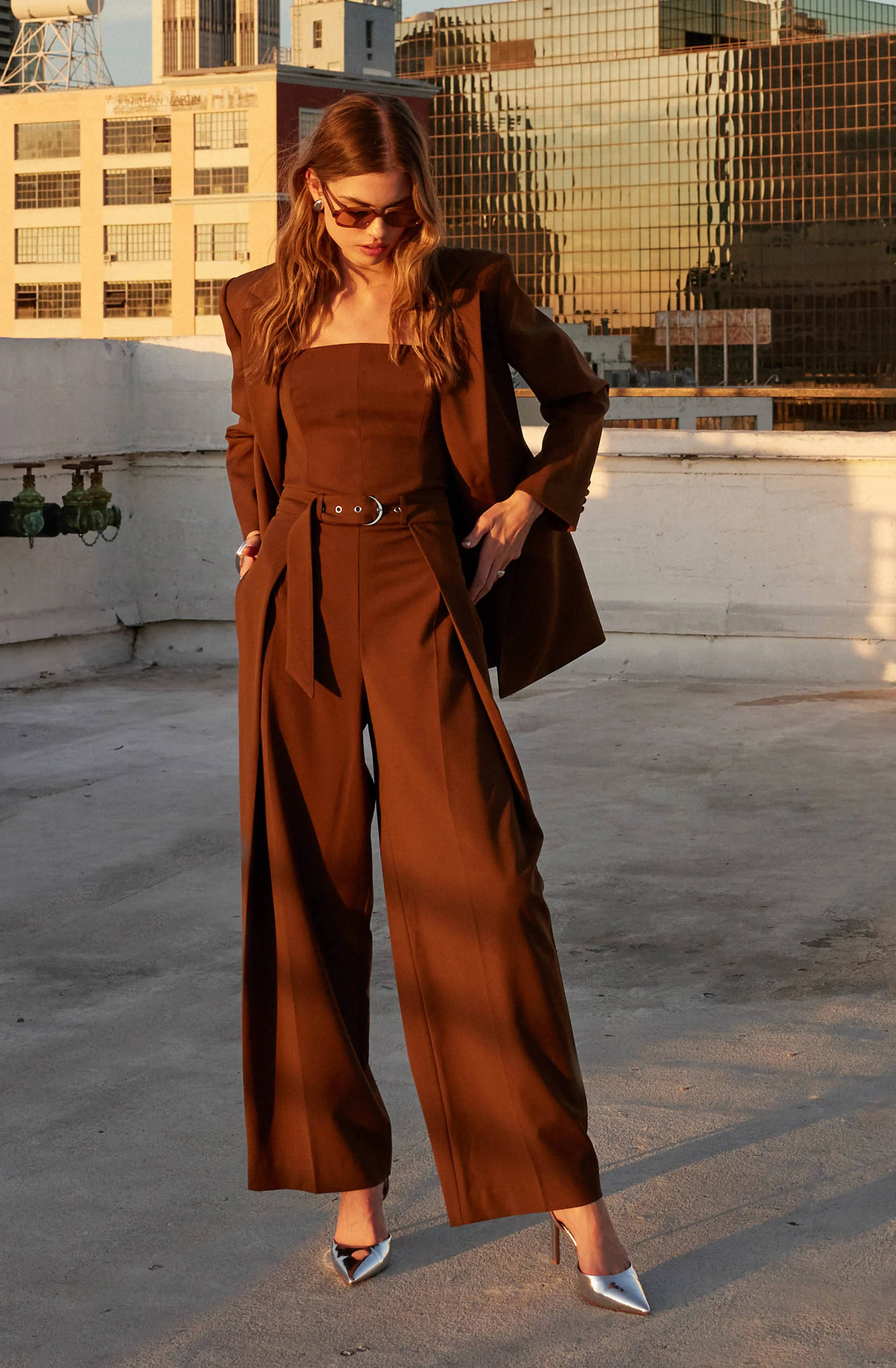 Insta-Worthy Bryony Tailored Pleat Belted Jumpsuit  Limited Availability!