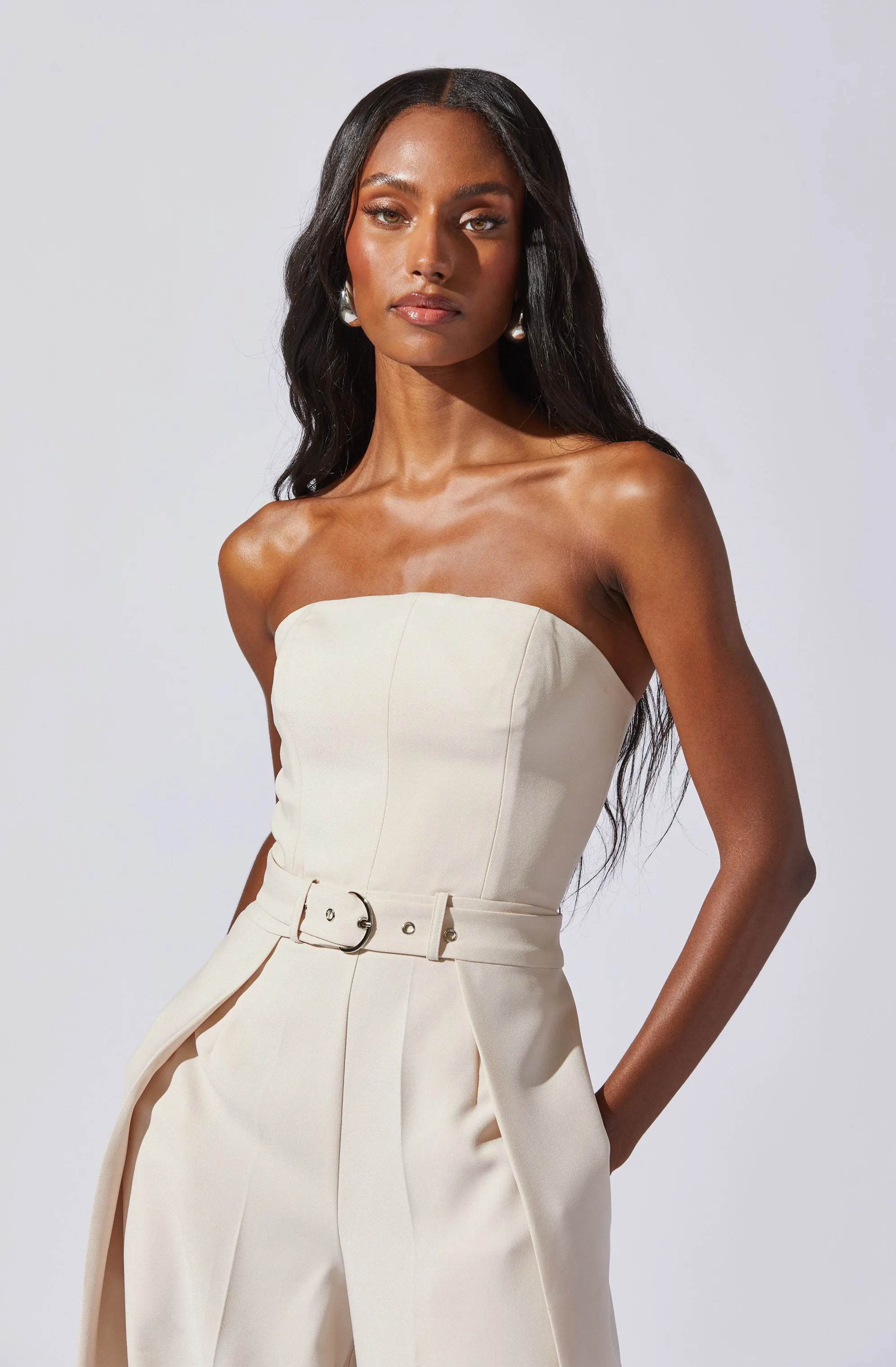 Insta-Worthy Bryony Tailored Pleat Belted Jumpsuit  Limited Availability!