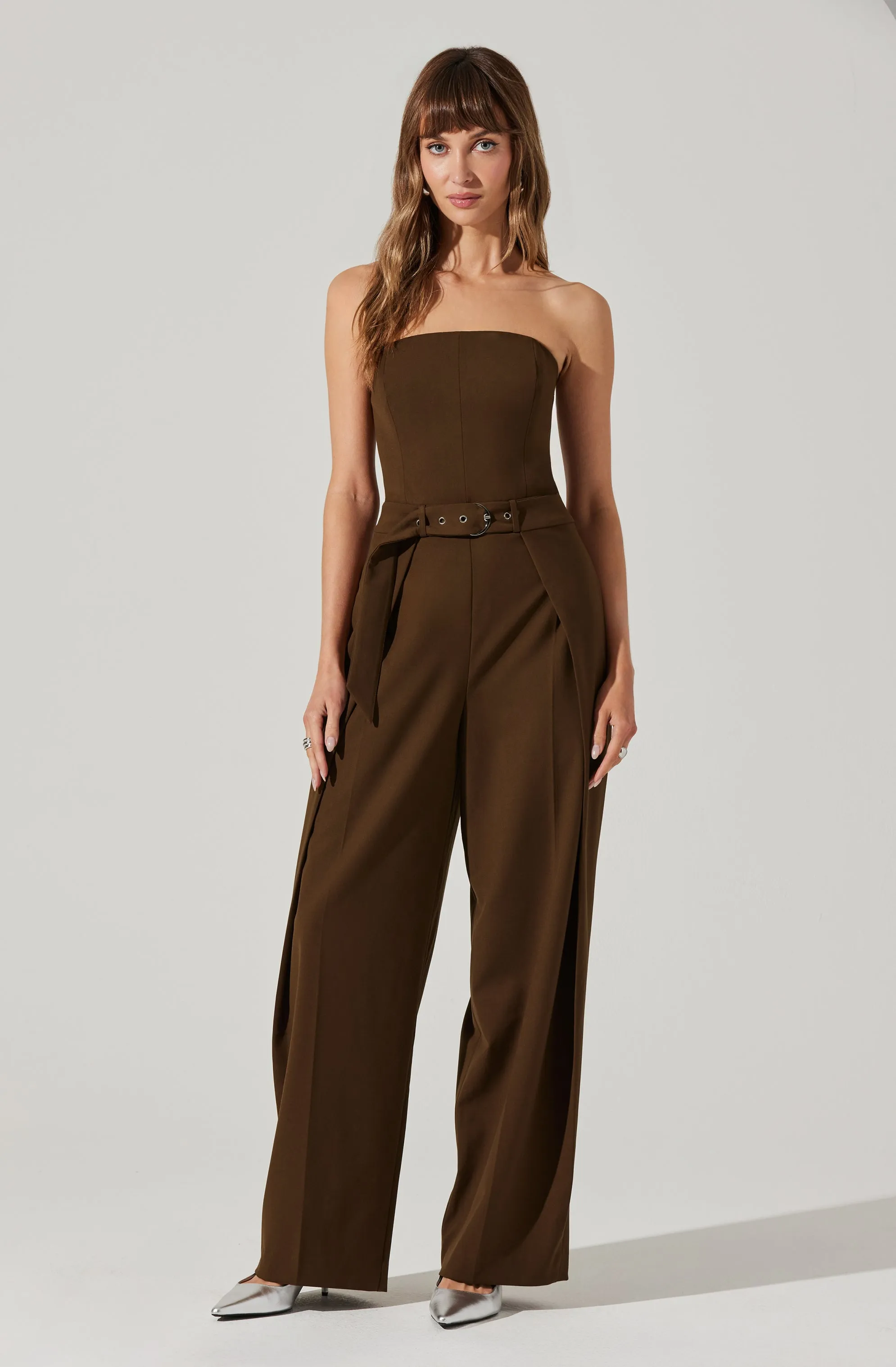 Insta-Worthy Bryony Tailored Pleat Belted Jumpsuit  Limited Availability!