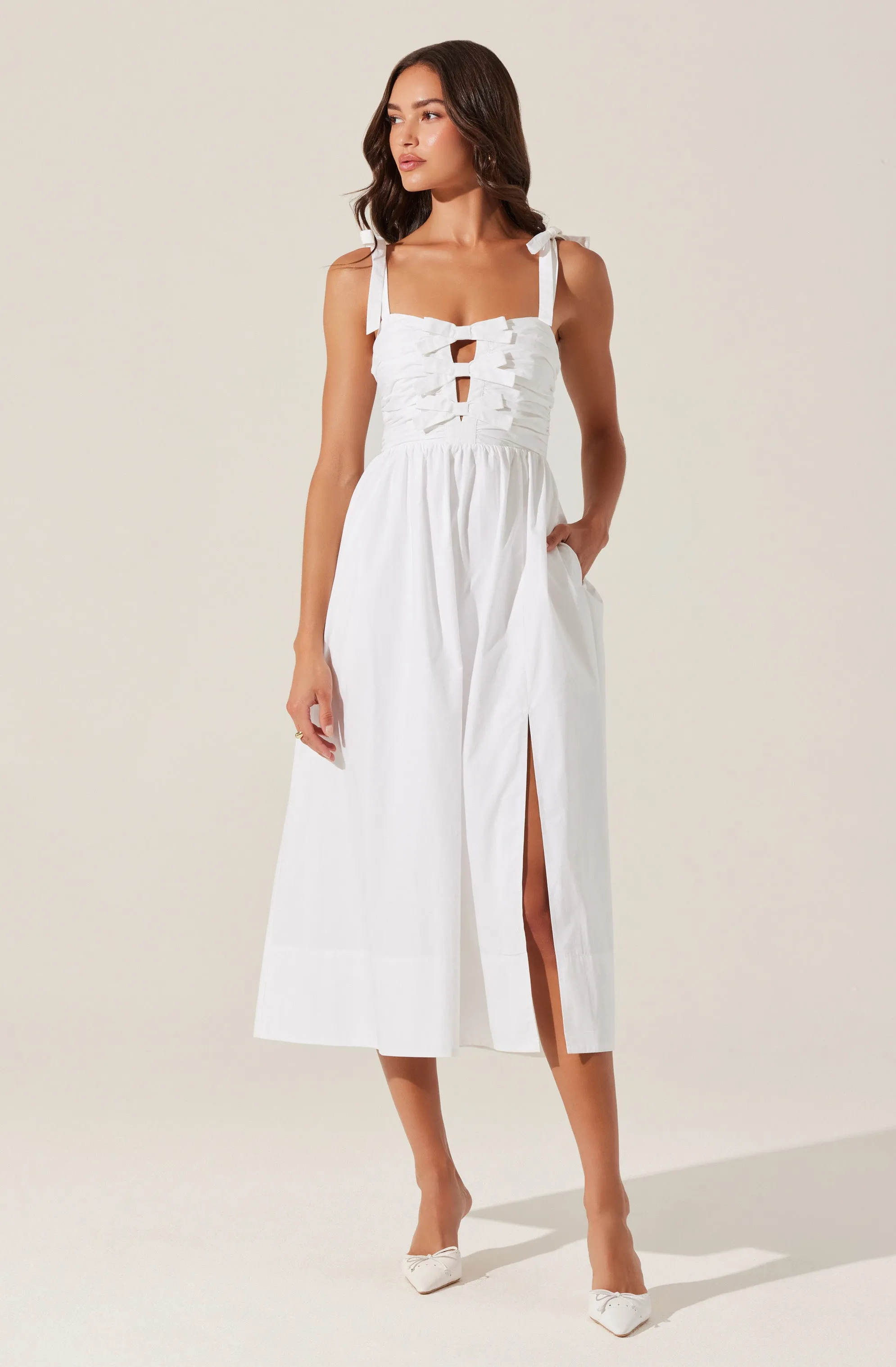 Insta-Worthy Helia Bow Front Midi Dress  Stylish & Comfortable