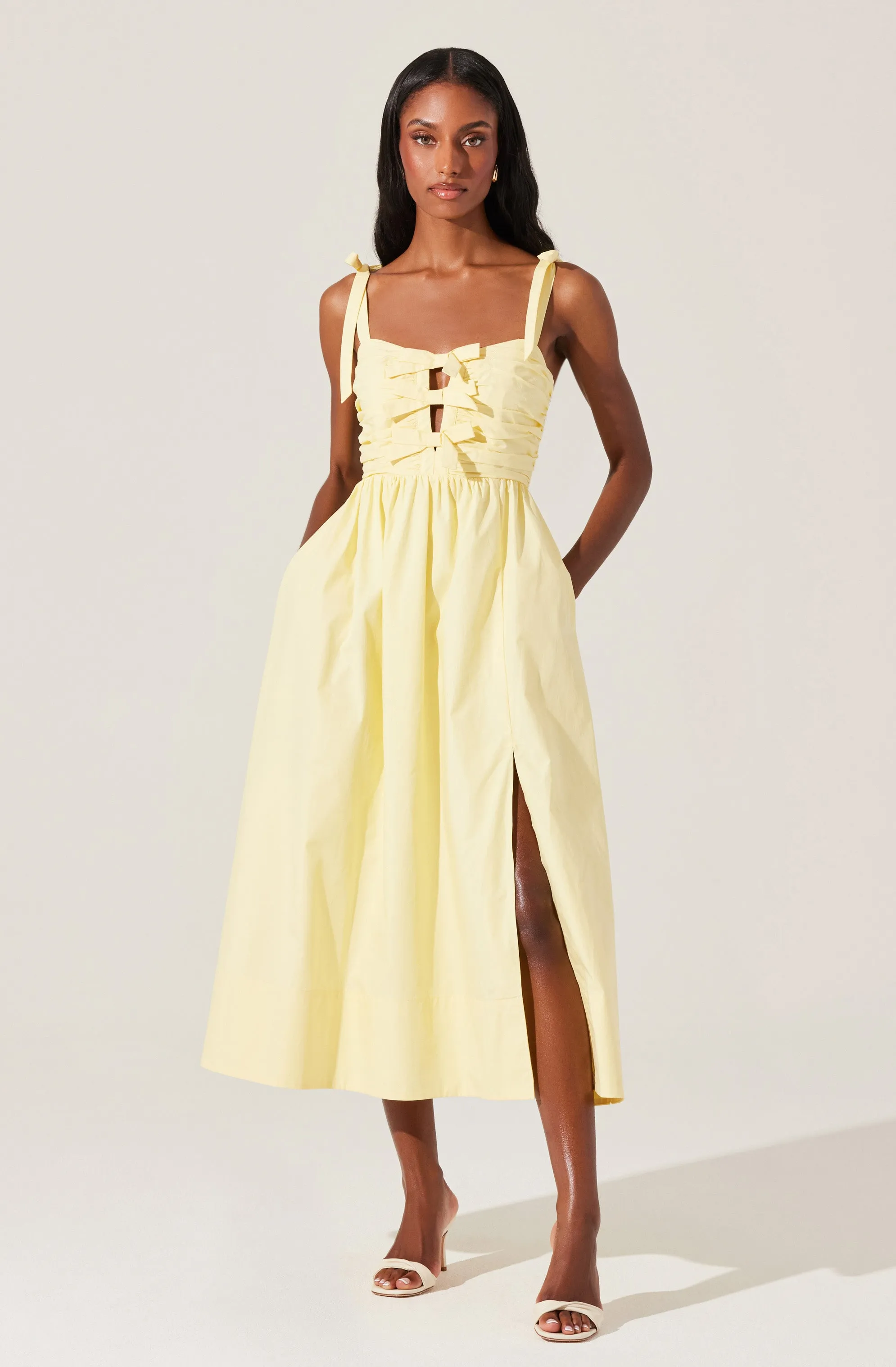 Insta-Worthy Helia Bow Front Midi Dress  Stylish & Comfortable