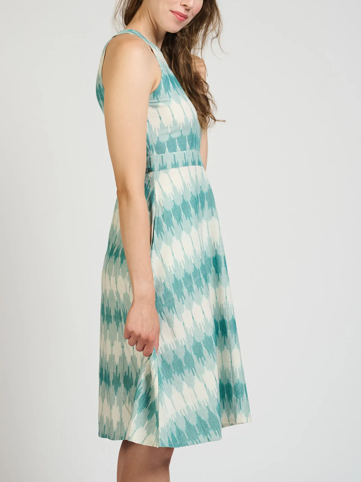 Insta-Worthy Ilona Dress - Teal Ikat  Almost Gone!