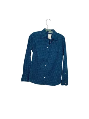 J Crew Size X- Small Teal Print Shirt- Ladies