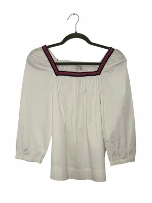 J Crew Size X- Small White Pre-Owned Blouse- Ladies