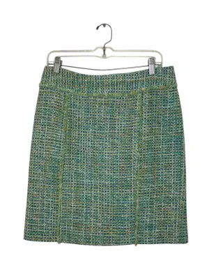 J McLaughlin Size 10 Green Plaid Pre-Owned Skirt- Ladies