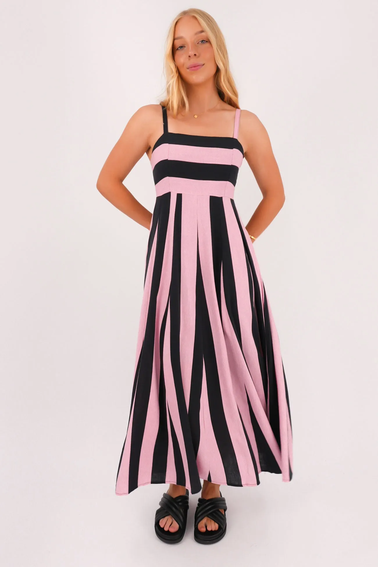 Jetta Maxi Dress Pink Stripe