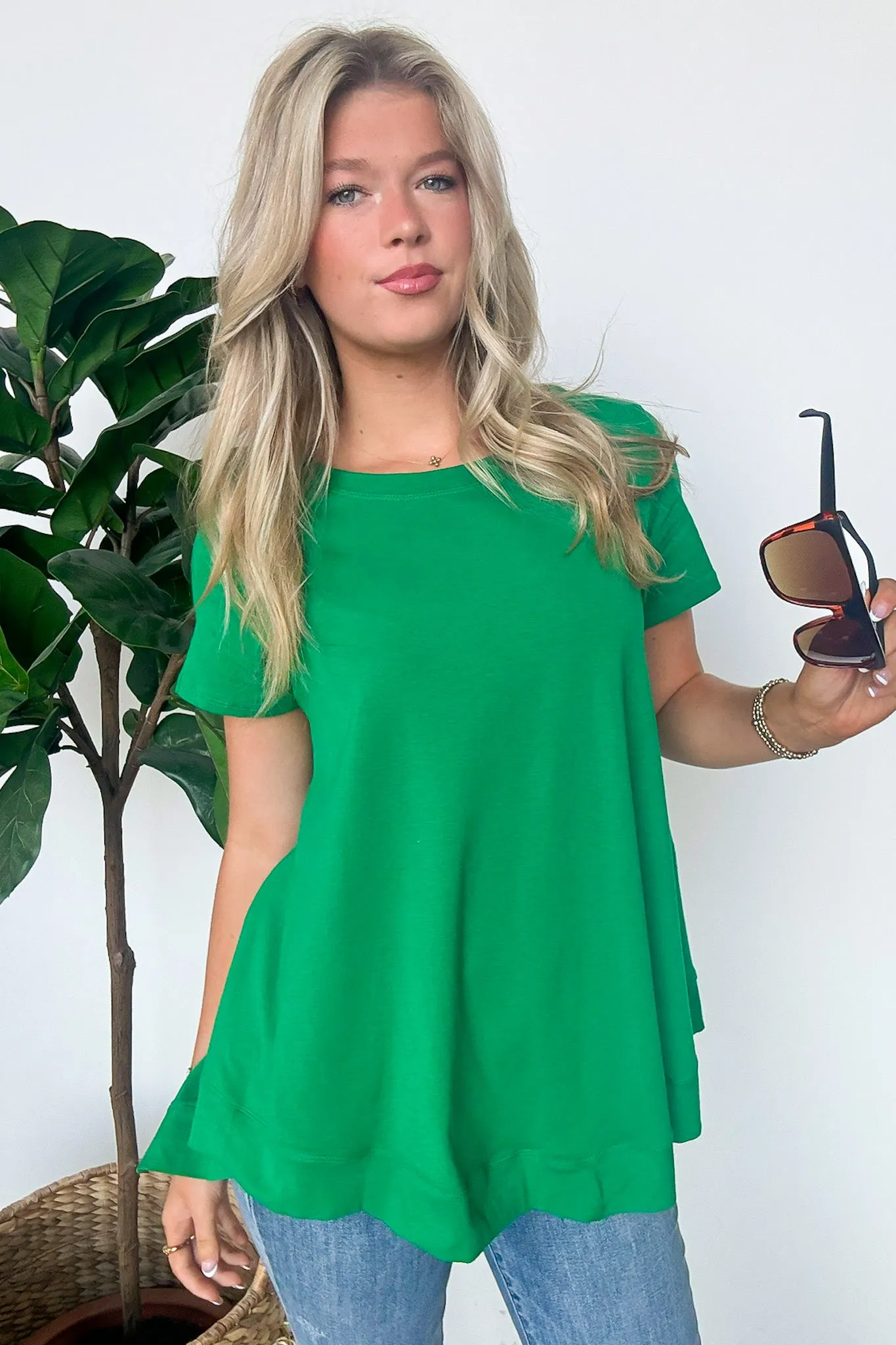 Kallieann Asymmetrical Short Sleeve Top - FINAL SALE
