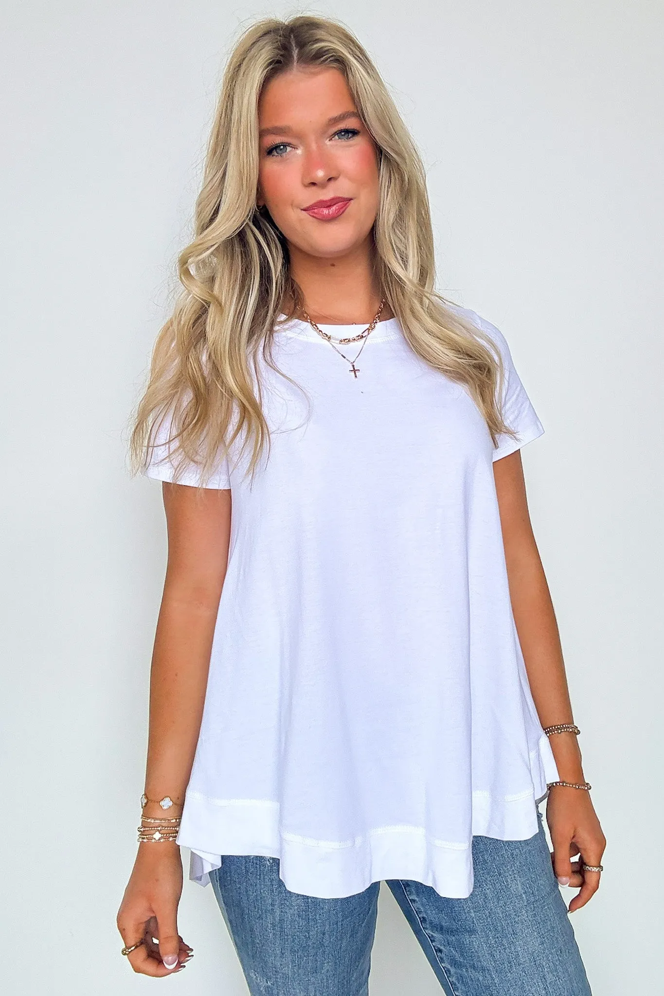 Kallieann Asymmetrical Short Sleeve Top - FINAL SALE
