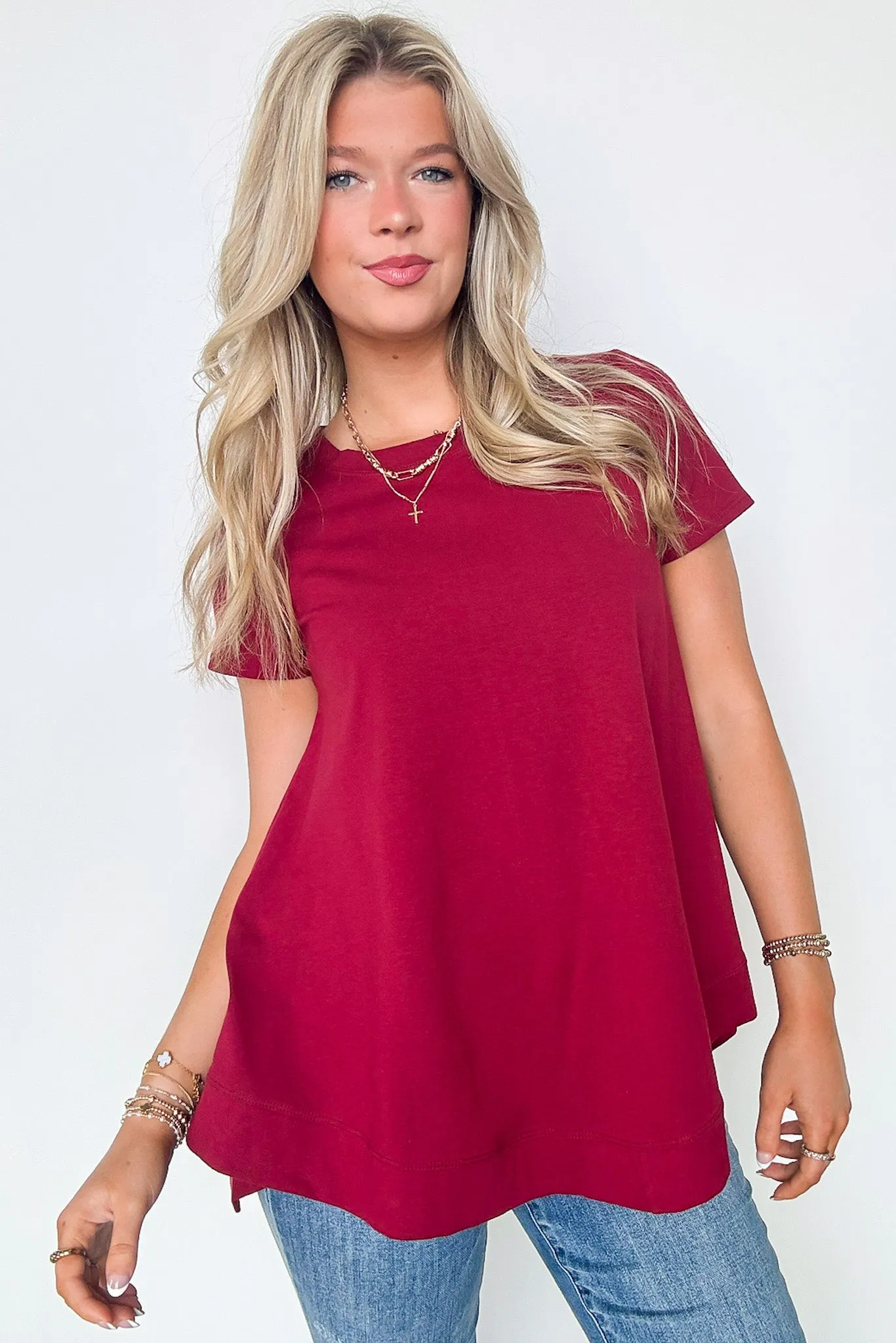 Kallieann Asymmetrical Short Sleeve Top - FINAL SALE