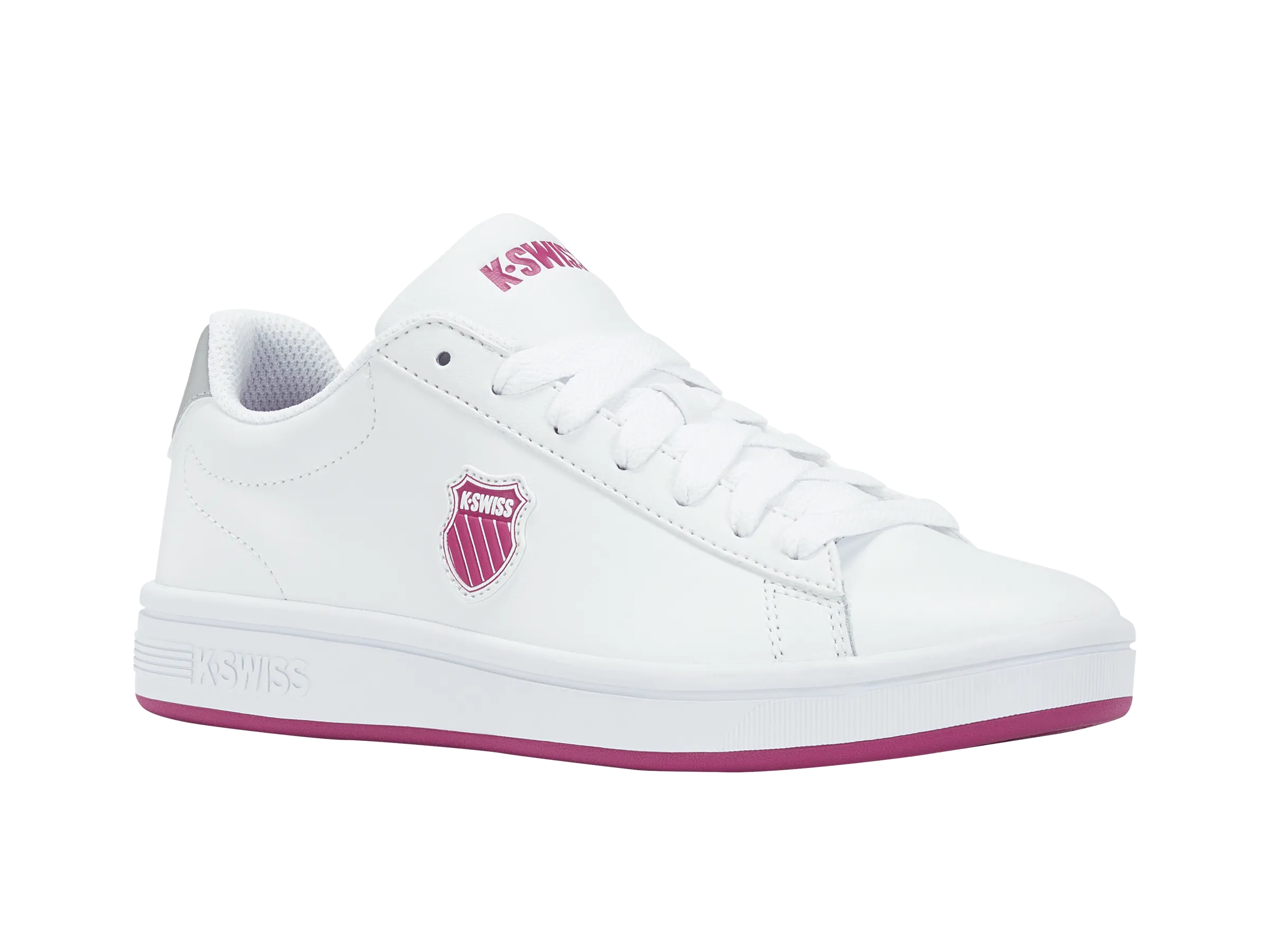 K.SWISS 96599-111-M | COURT SHIELD | WHITE/FESTIVAL FUCHSIA/SILVER