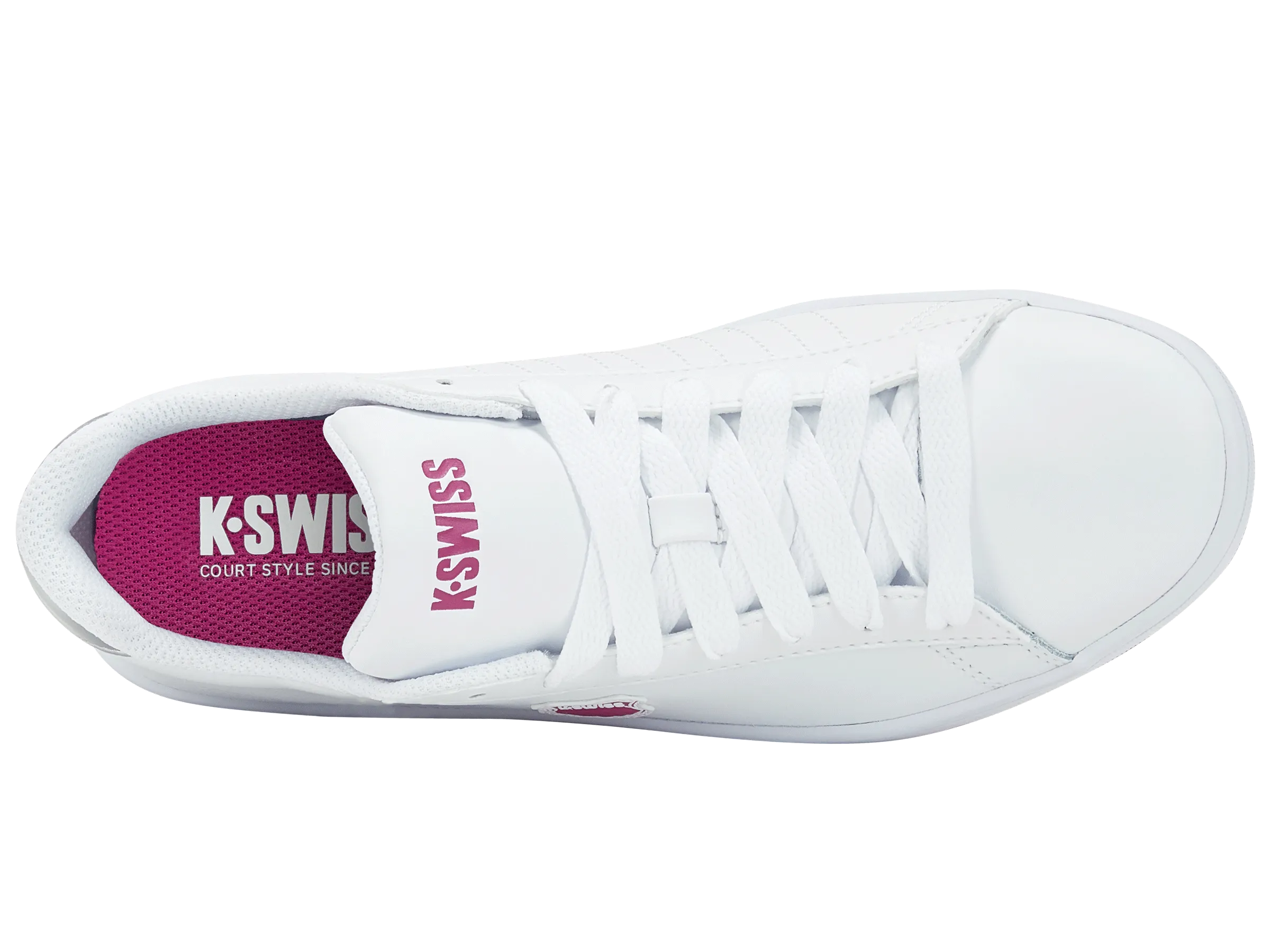 K.SWISS 96599-111-M | COURT SHIELD | WHITE/FESTIVAL FUCHSIA/SILVER