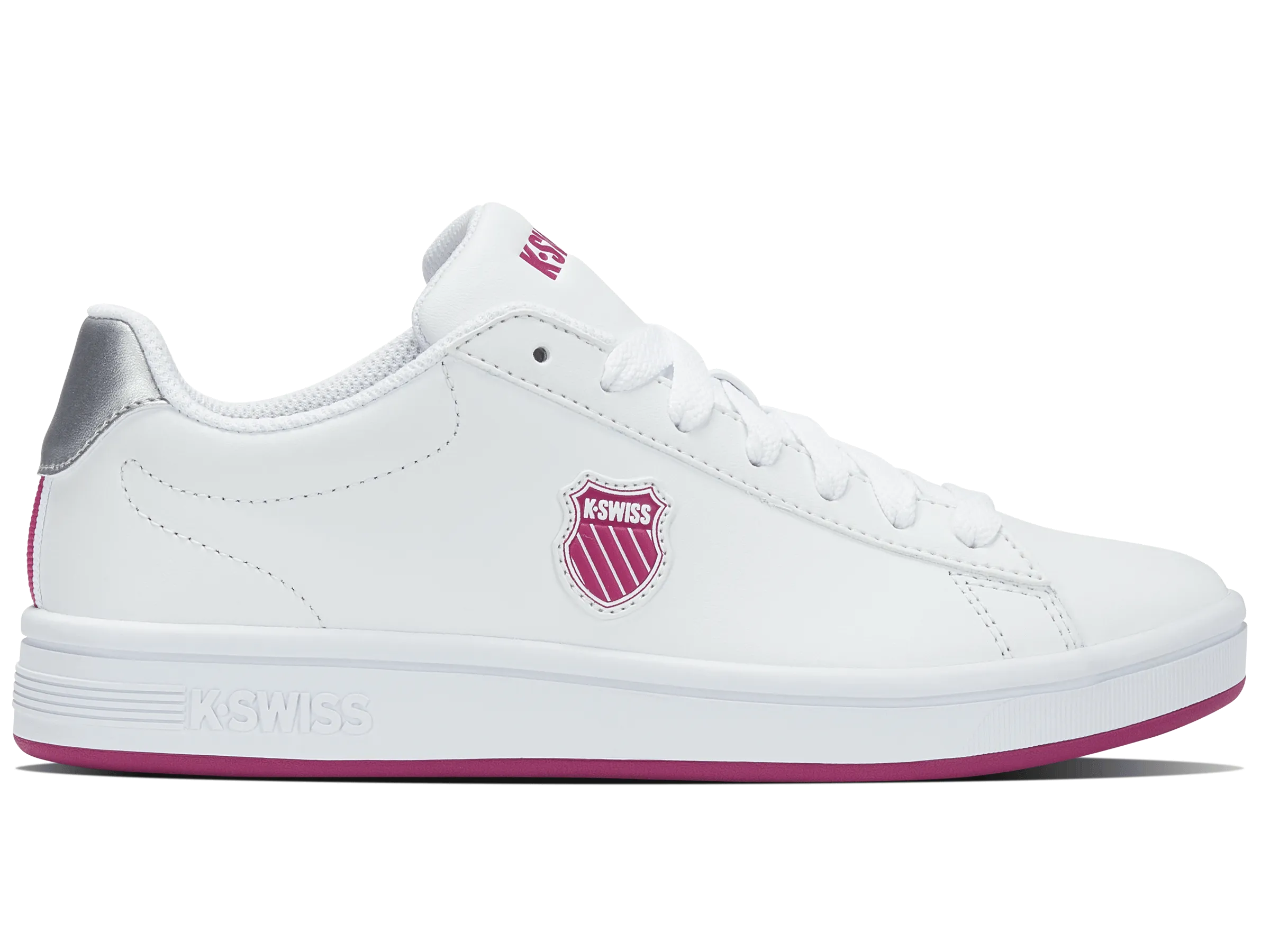 K.SWISS 96599-111-M | COURT SHIELD | WHITE/FESTIVAL FUCHSIA/SILVER