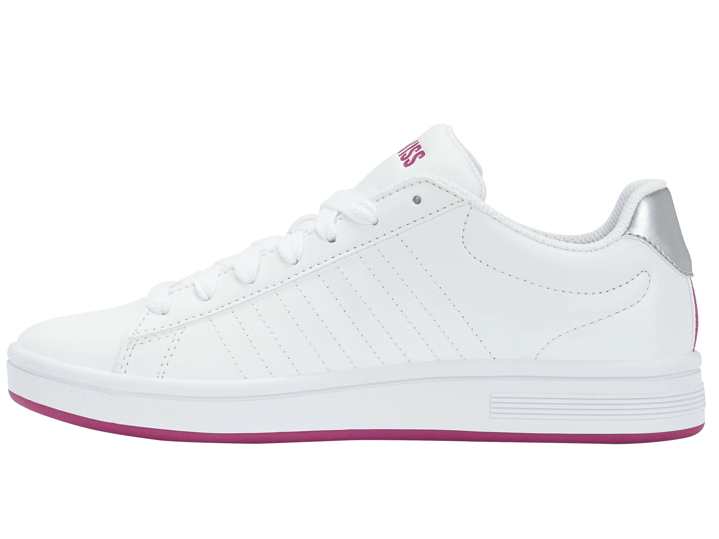 K.SWISS 96599-111-M | COURT SHIELD | WHITE/FESTIVAL FUCHSIA/SILVER