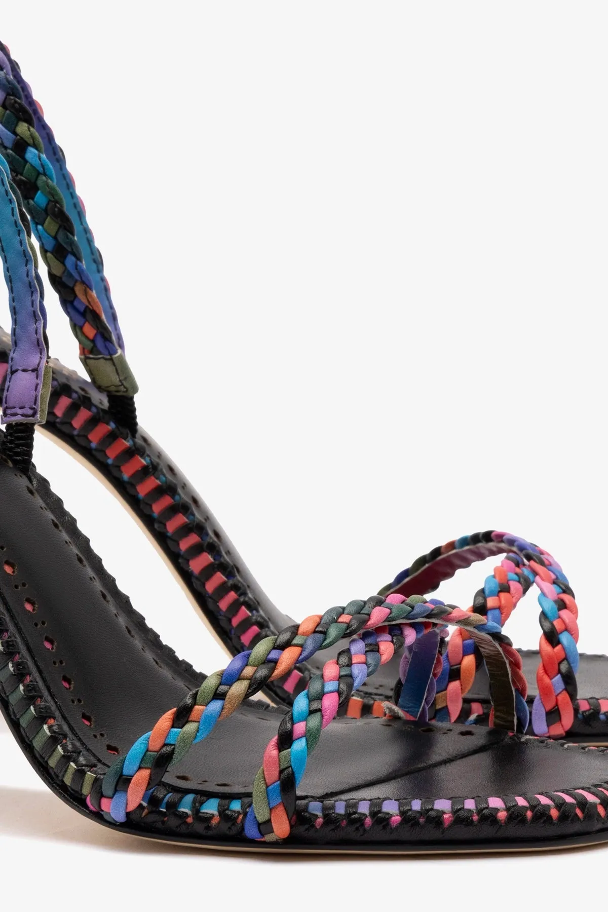 Larroud x Jonathan Cohen Annie Sandal In Black and Rainbow Leather