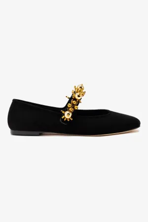 Larroud x Libertine Verona In Black Suede and Golden Balls