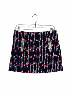 Lilly Pulitzer Size 4 Navy Print Pre-Owned Skirt- Ladies