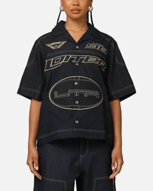 Loiter Motor Denim Button Up Shirt Indigo
