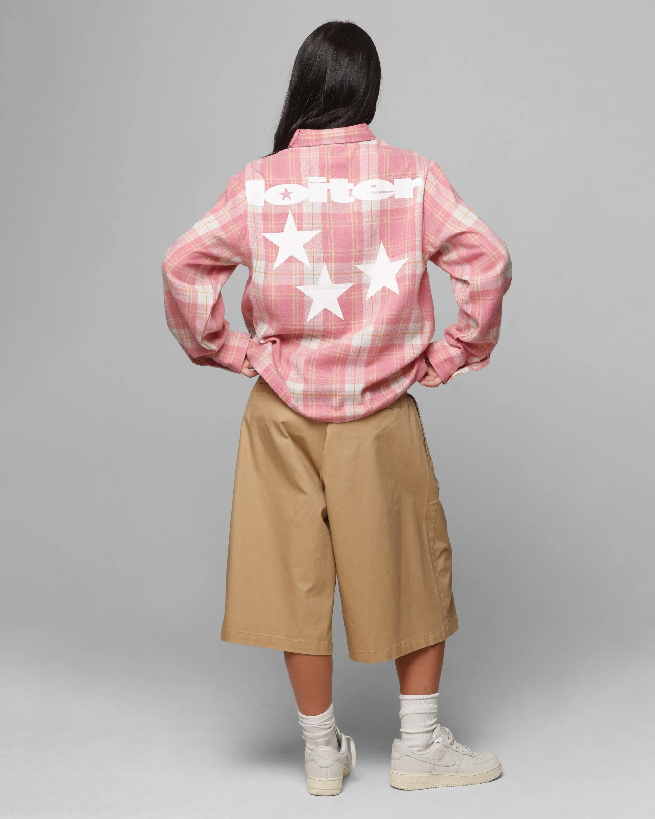 Loiter Solar Button Up Shirt Red Check