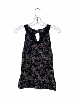 Lucky Brand Size Medium Navy Print Pre-Owned Tank Top- Ladies