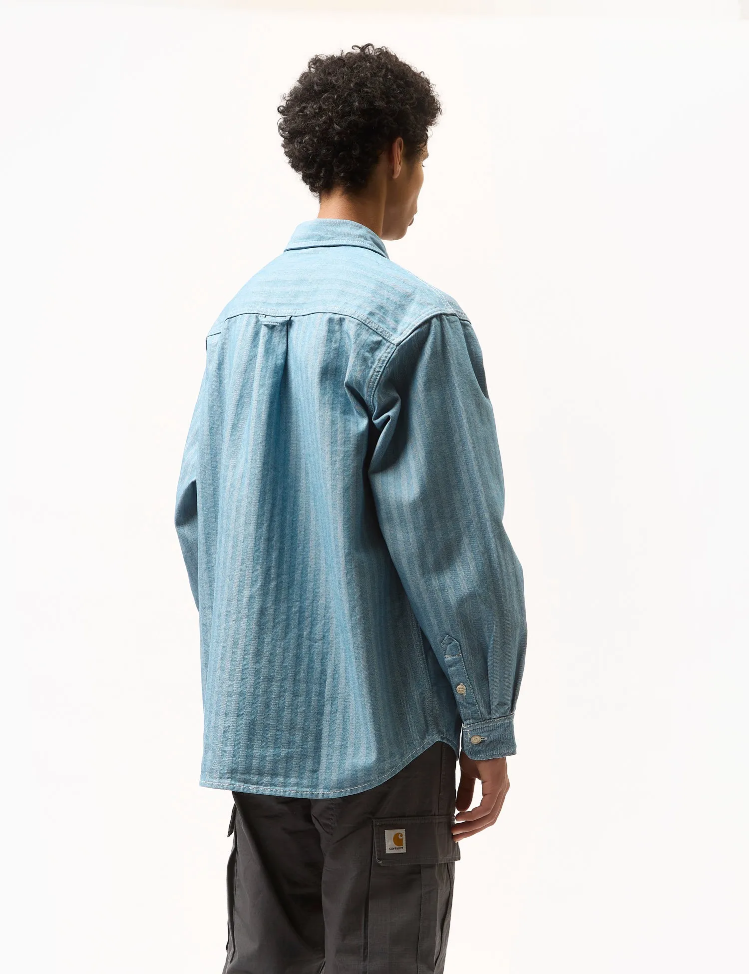 Luxury Feel Carhartt WIP Menard Over Shirt - Blue Rinsed  Last Chance!