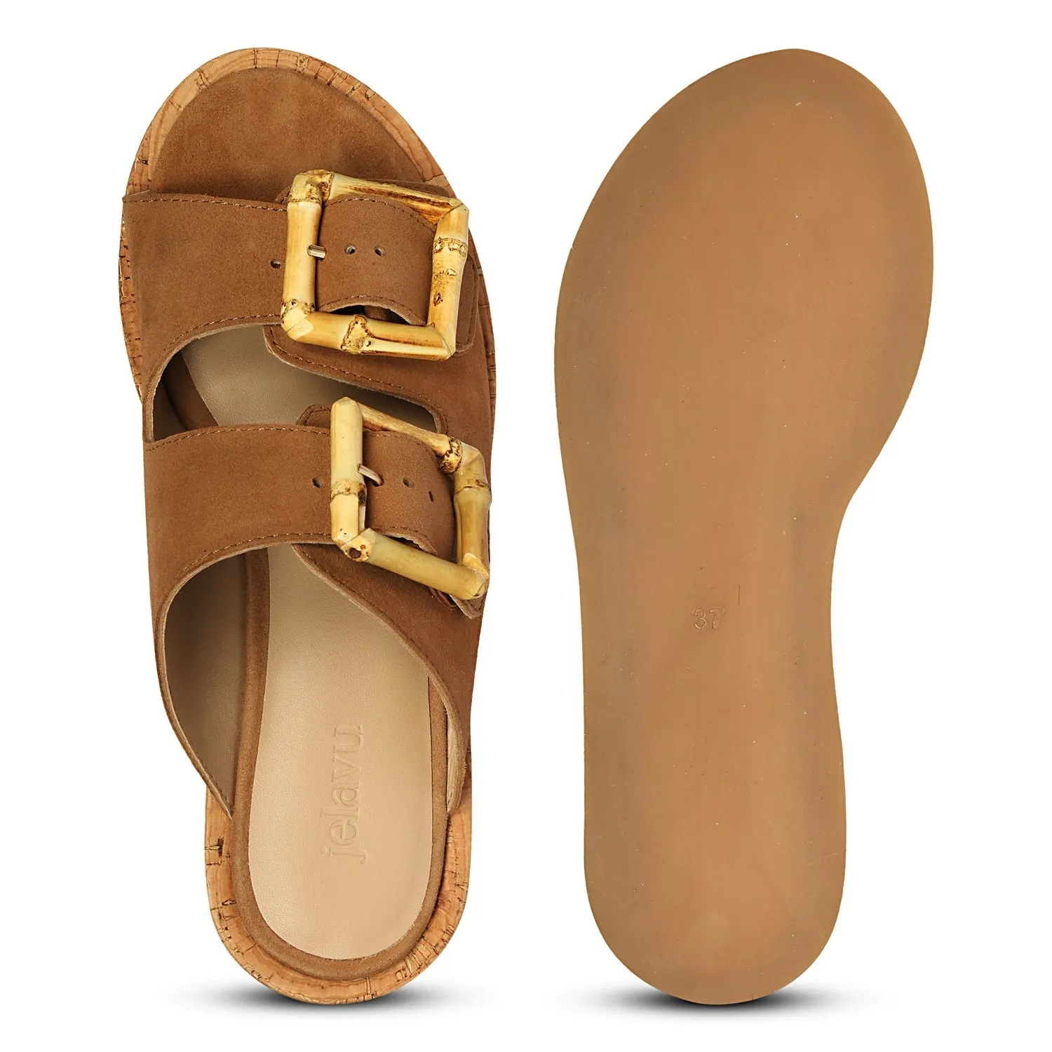 Luxury Feel Corkie - Cognac Sandals  Limited Release!