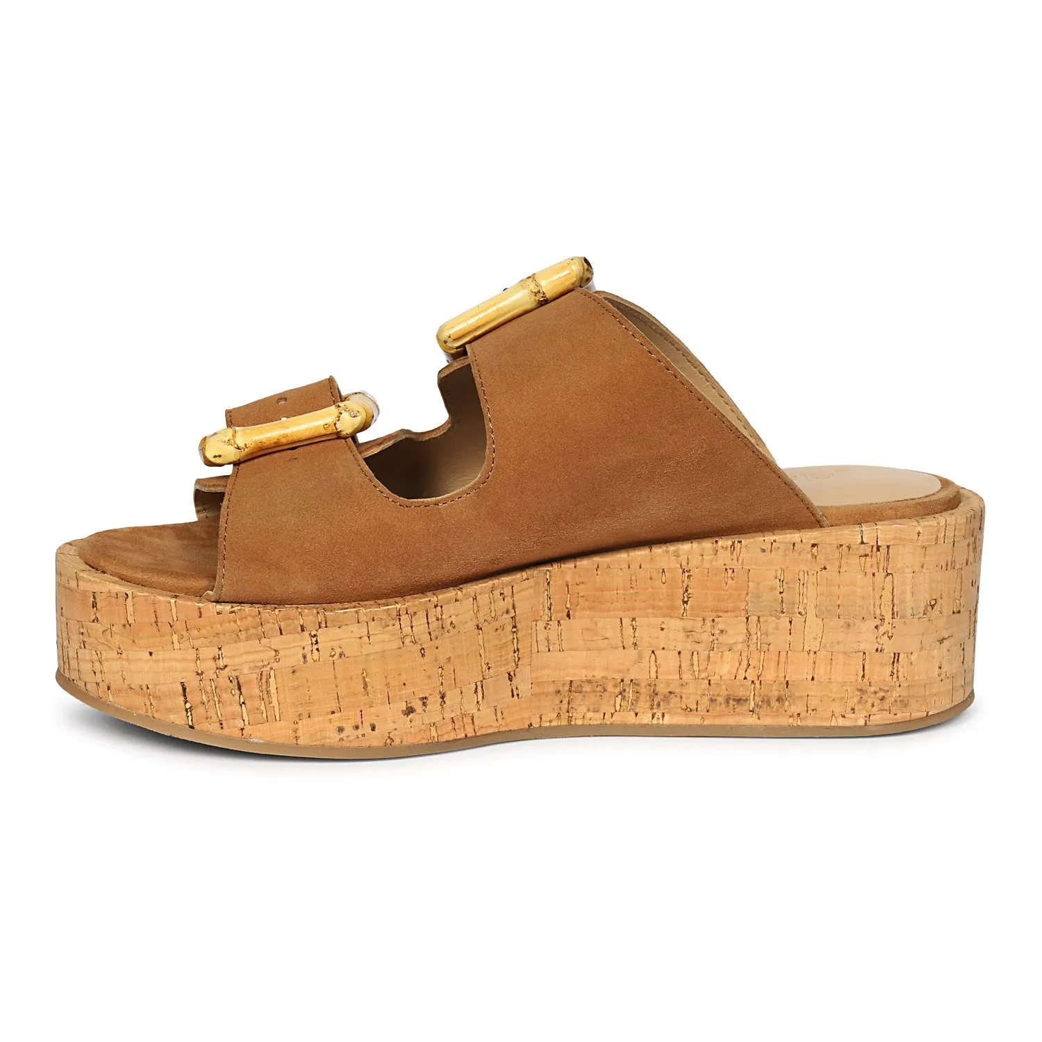 Luxury Feel Corkie - Cognac Sandals  Limited Release!