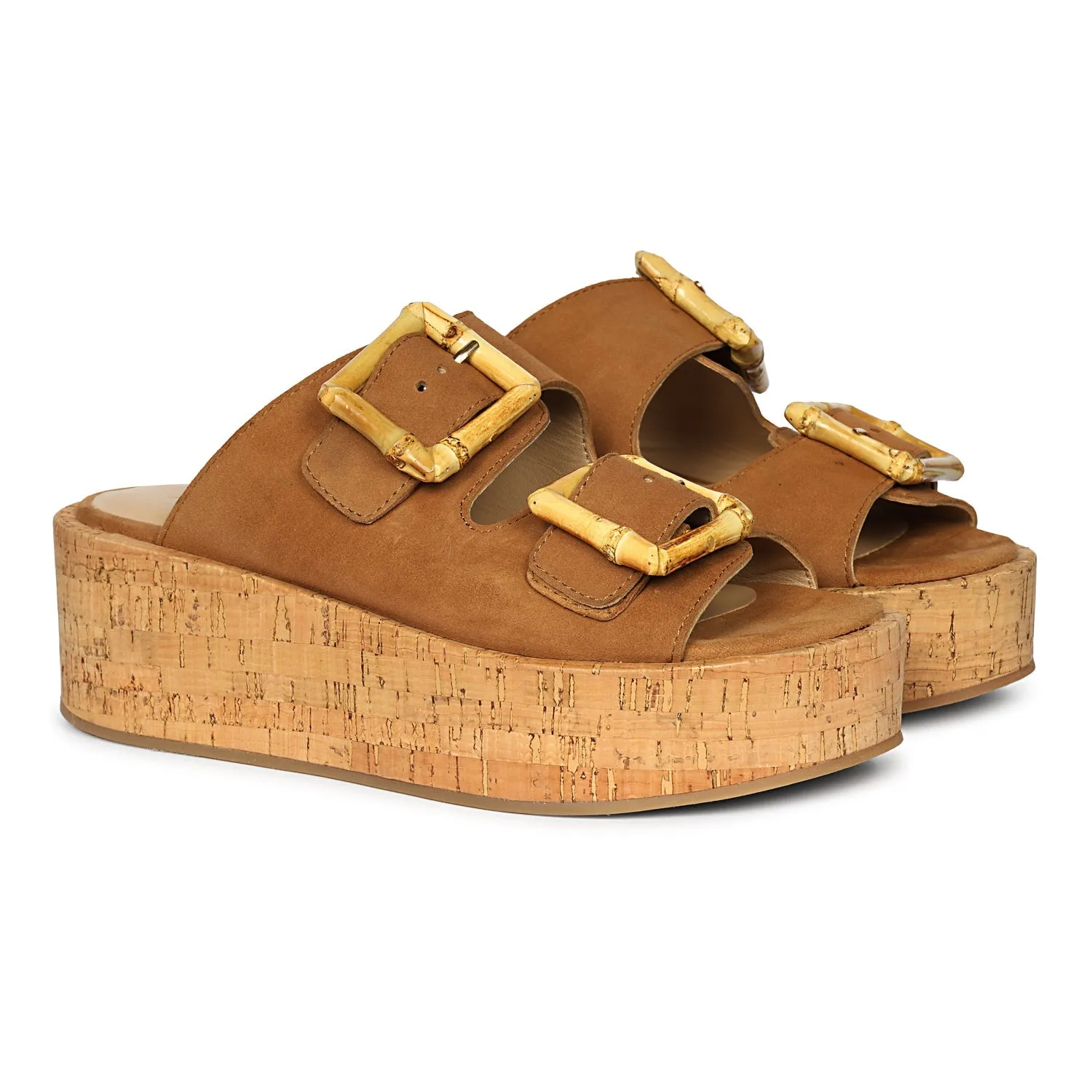 Luxury Feel Corkie - Cognac Sandals  Limited Release!