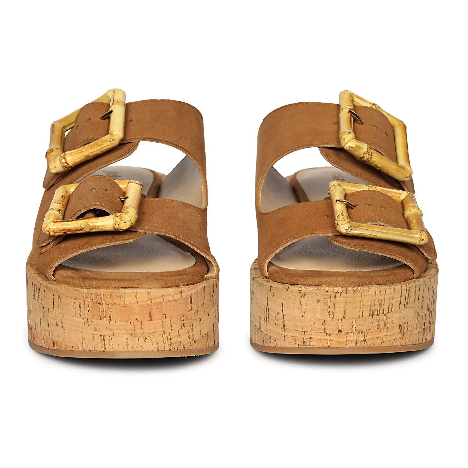 Luxury Feel Corkie - Cognac Sandals  Limited Release!