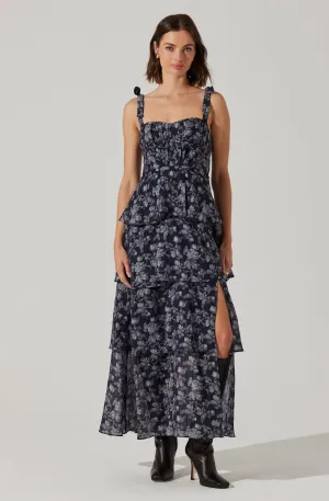 Luxury Feel Mellorie Floral Tiered Maxi Dress  Limited Availability!