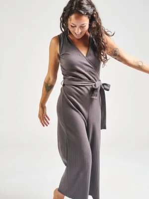Luxury Feel Rita Jumpsuit - Shale Rib Knit  Last Few Pieces!