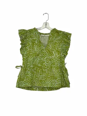 Marie Oliver Size Medium Lime Print Pre-Owned Top- Ladies