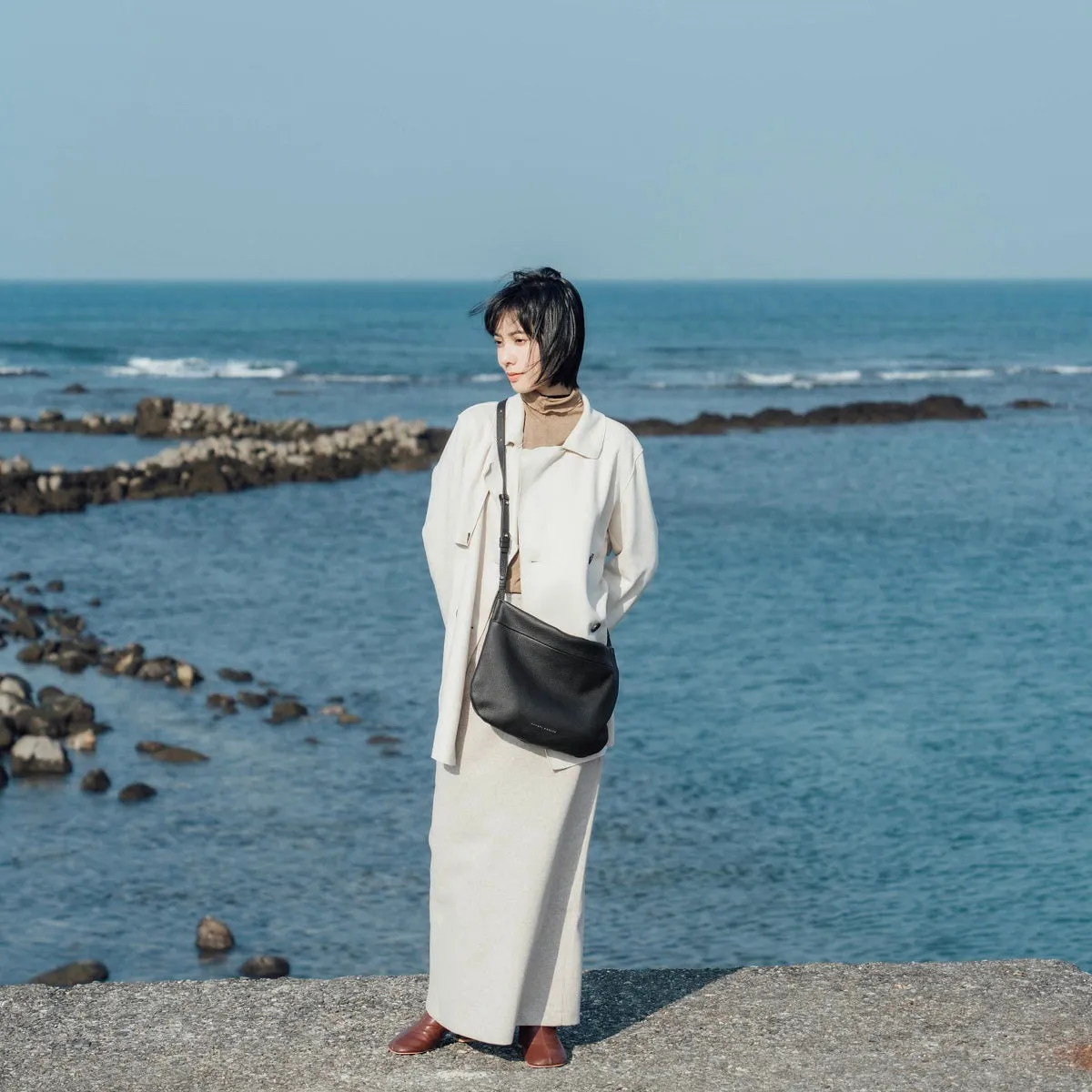 Merly Half-moon Leather Hobo