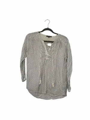 Michael Stars Size Medium White Stripe Pre-Owned Top- Ladies