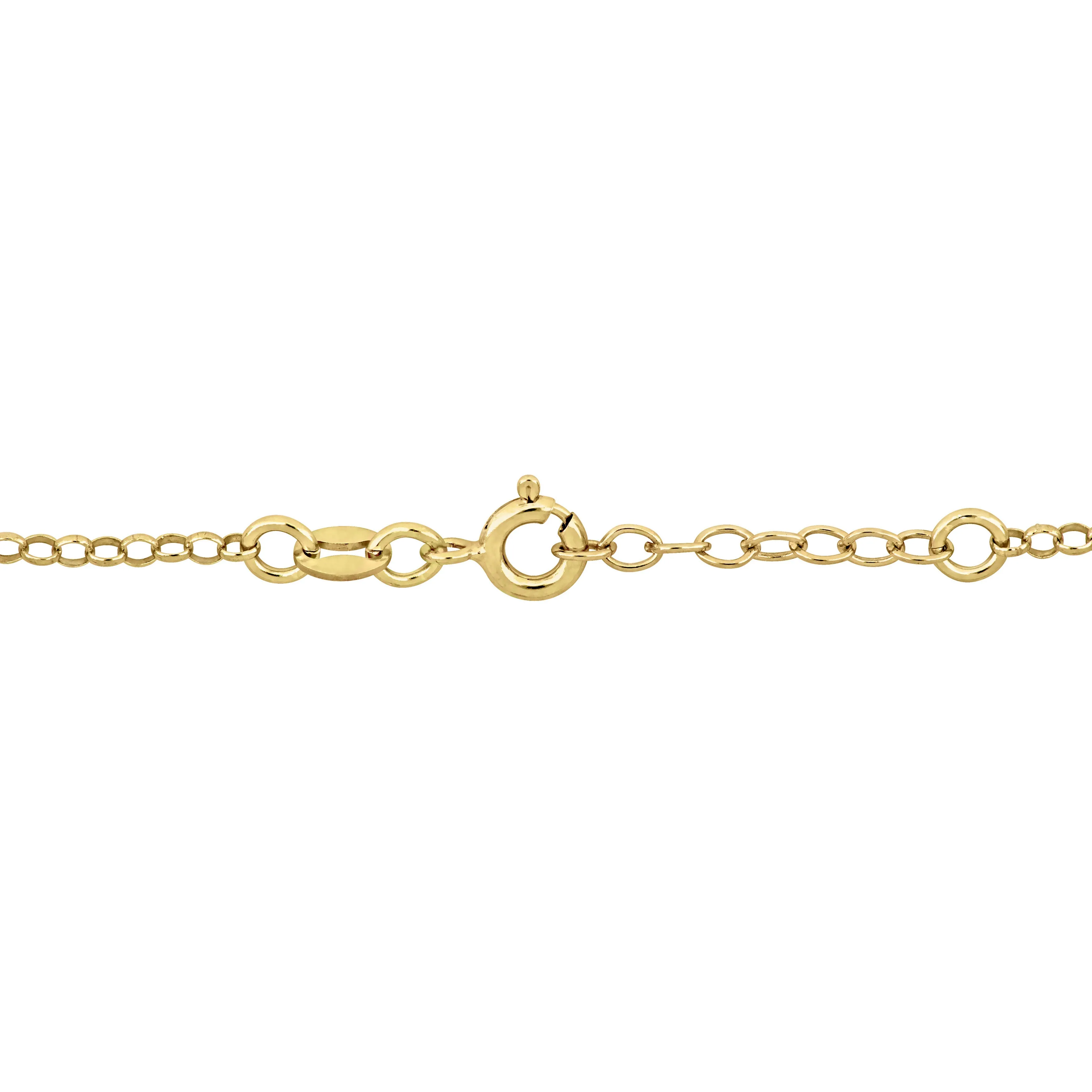 Mimi & Max Children's White and Red Enamel Cherry Charm Link Bracelet in Yellow Plated Sterling Silver - 6.5 1 in.