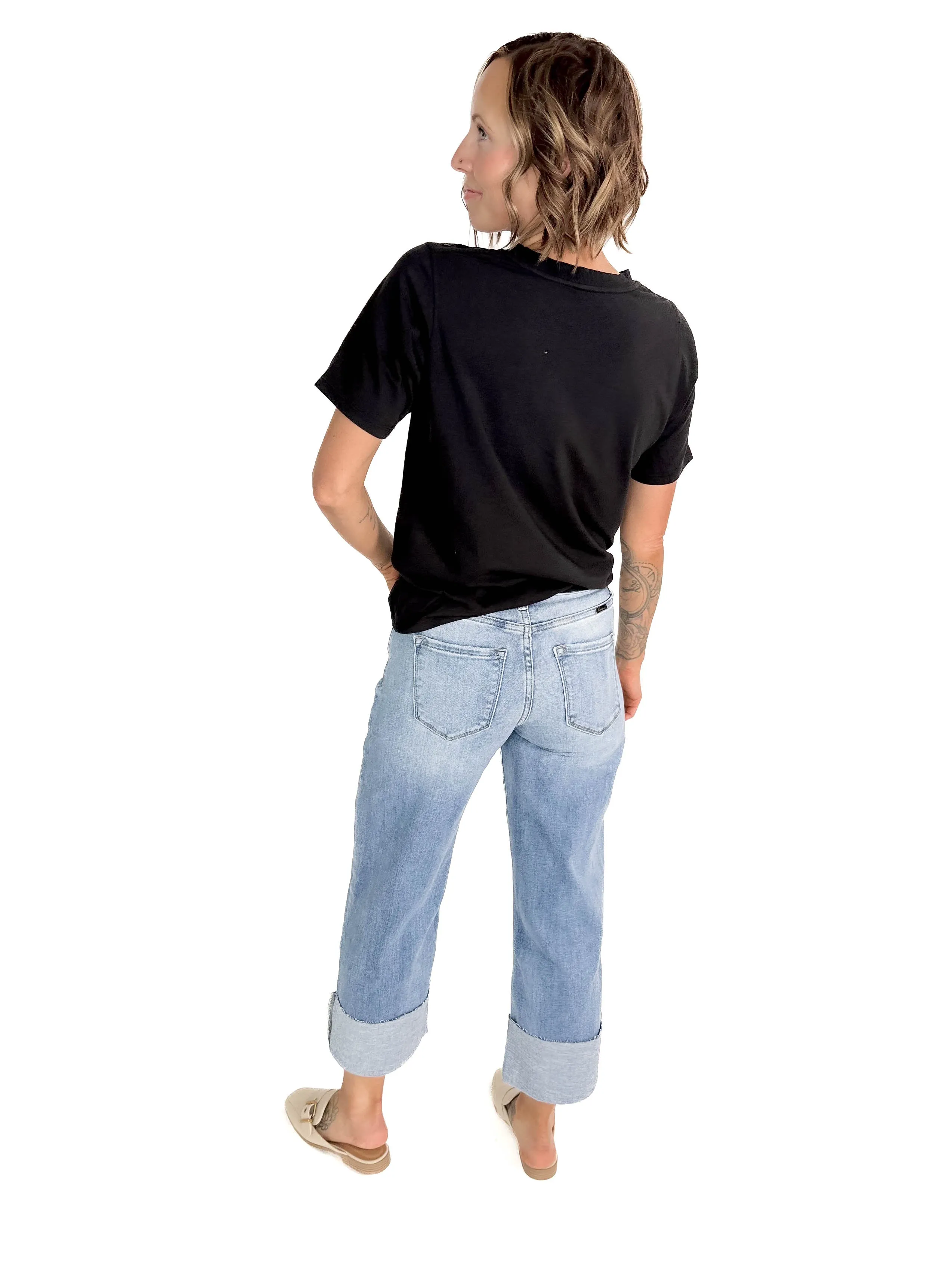MONO B Scottie Pima Cotton T-Shirt- BLACK-FINAL SALE