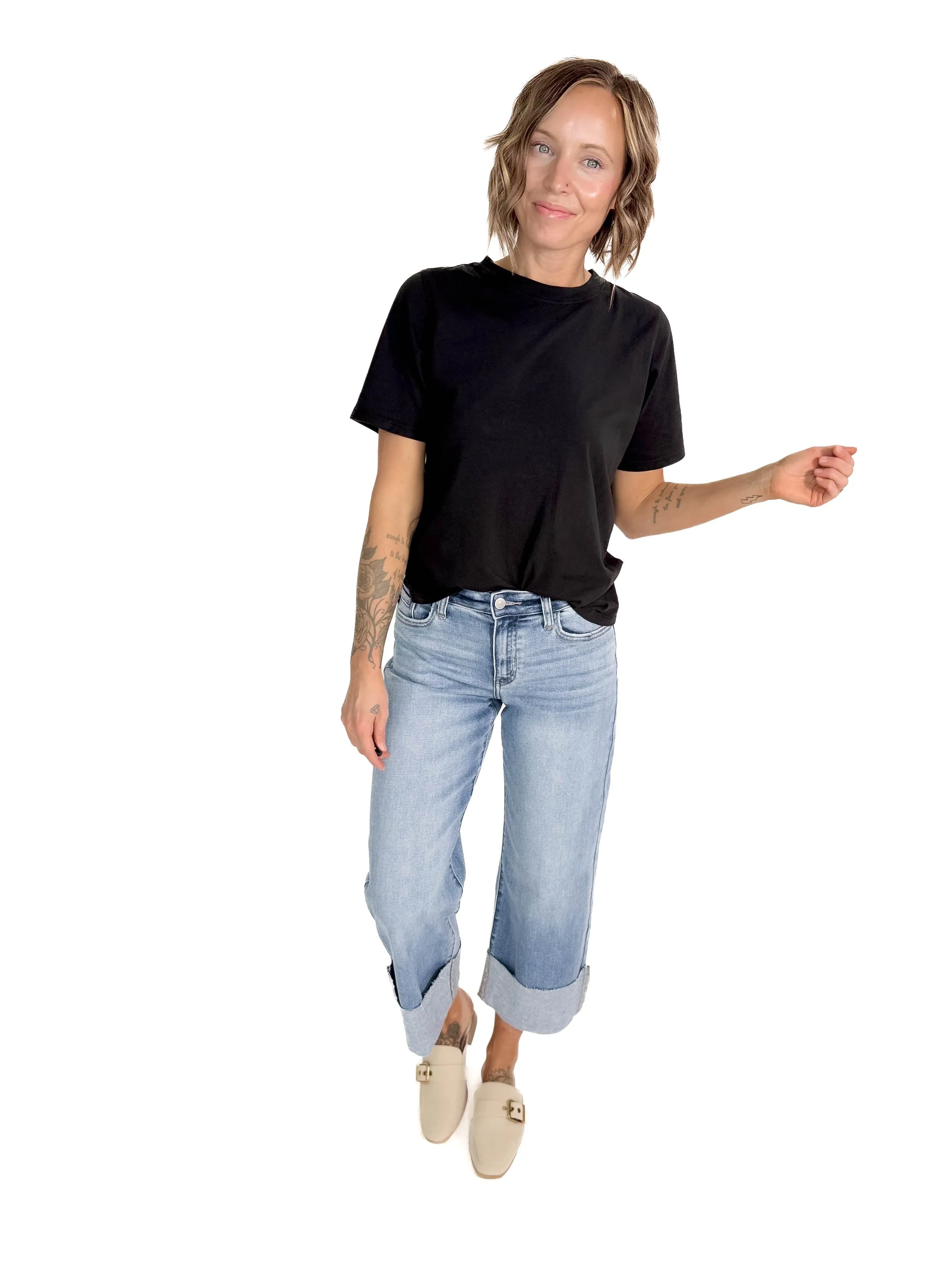 MONO B Scottie Pima Cotton T-Shirt- BLACK-FINAL SALE