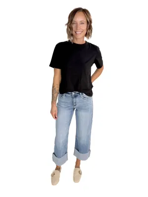 MONO B Scottie Pima Cotton T-Shirt- BLACK-FINAL SALE