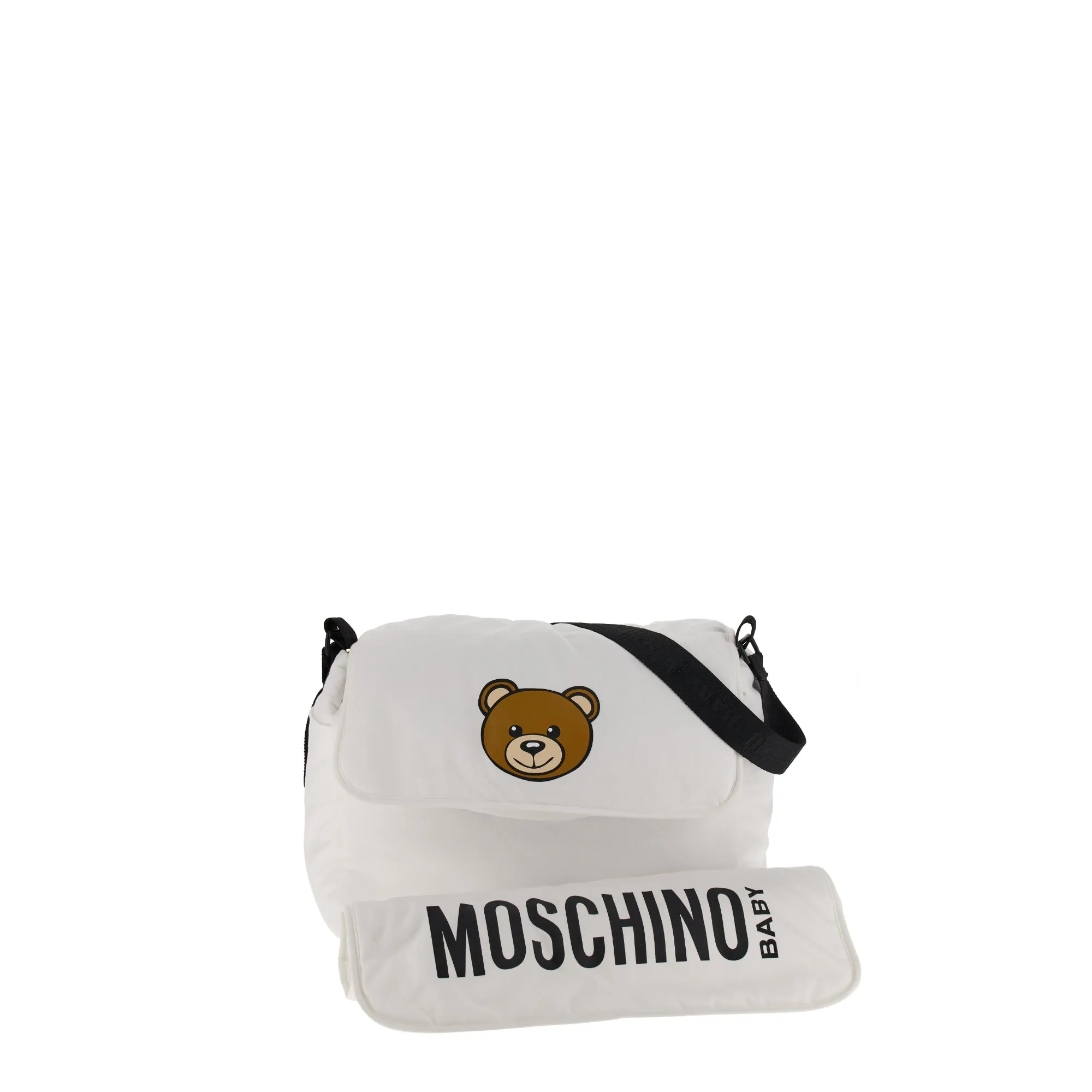 Moschino Kids New Born Changing Bag & Internal Mat with Teddy Bear and Logo