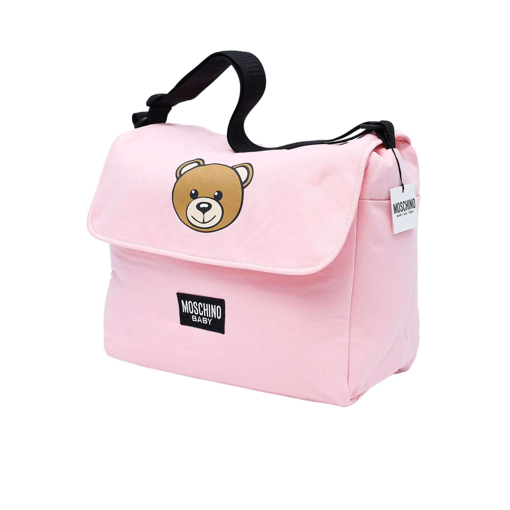 Moschino Kids New Born Changing Bag & Internal Mat with Teddy Bear and Logo