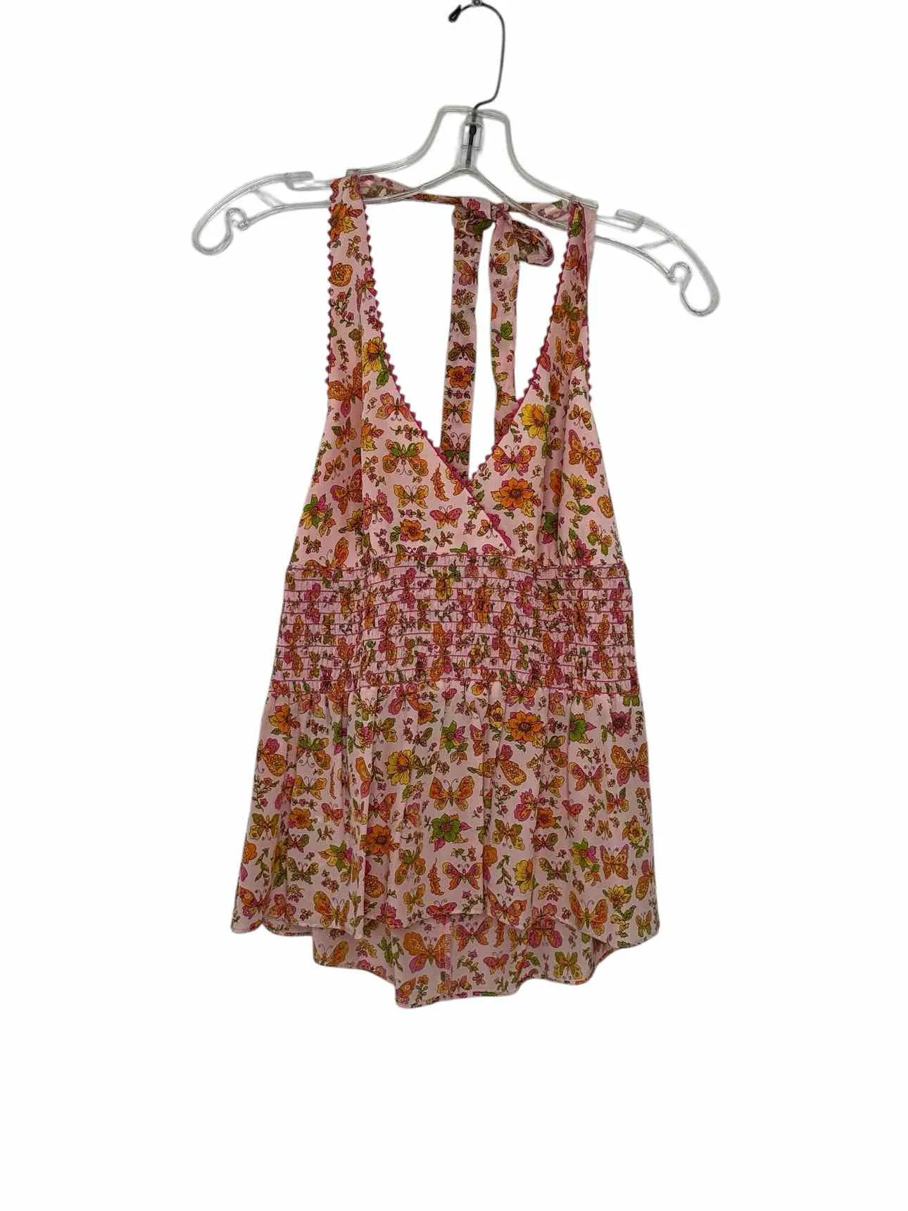 Nanette Lepore Size 8 Pink Floral Pre-Owned Tank Top- Ladies