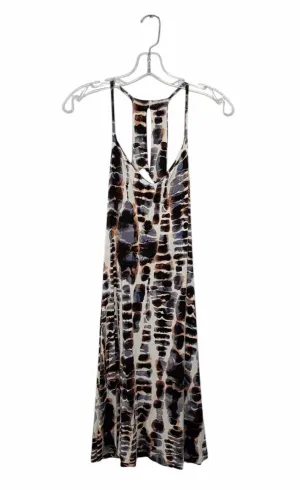 Nicole Miller Size Large White Print Pre-Owned Dress- Ladies
