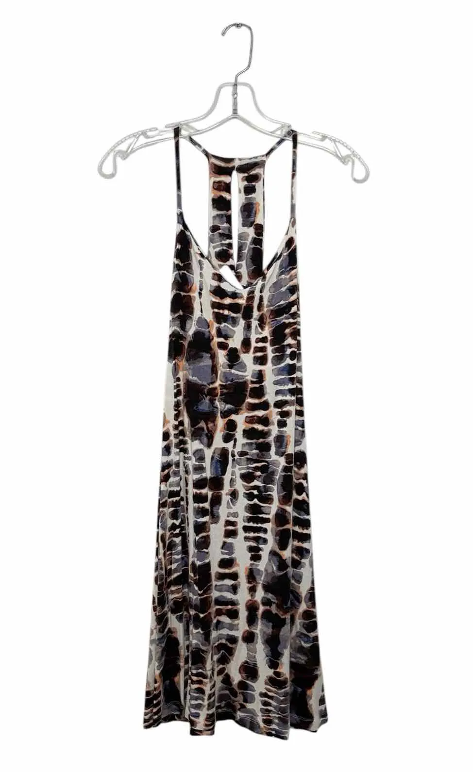 Nicole Miller Size Large White Print Pre-Owned Dress- Ladies