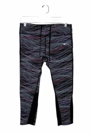 Nike Size Large Black Print Pre-Owned Leggings- Ladies