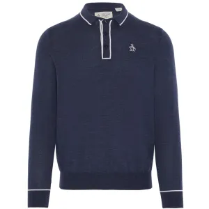 Original Penguin Earl Merino Sweater - Black Iris/Bijou Heather